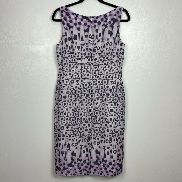 Daniel Hechter Geo Pattern Cotton Sleeveless Midi Sheath Dress Size L - Picture 2 of 9